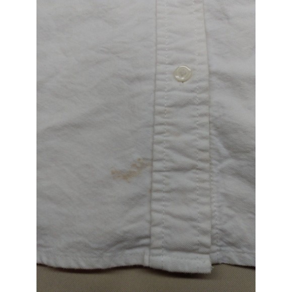 Basic Editions Collared Button Up Girls Large White Short Sleeve Dress Shirt - Picture 11 of 12